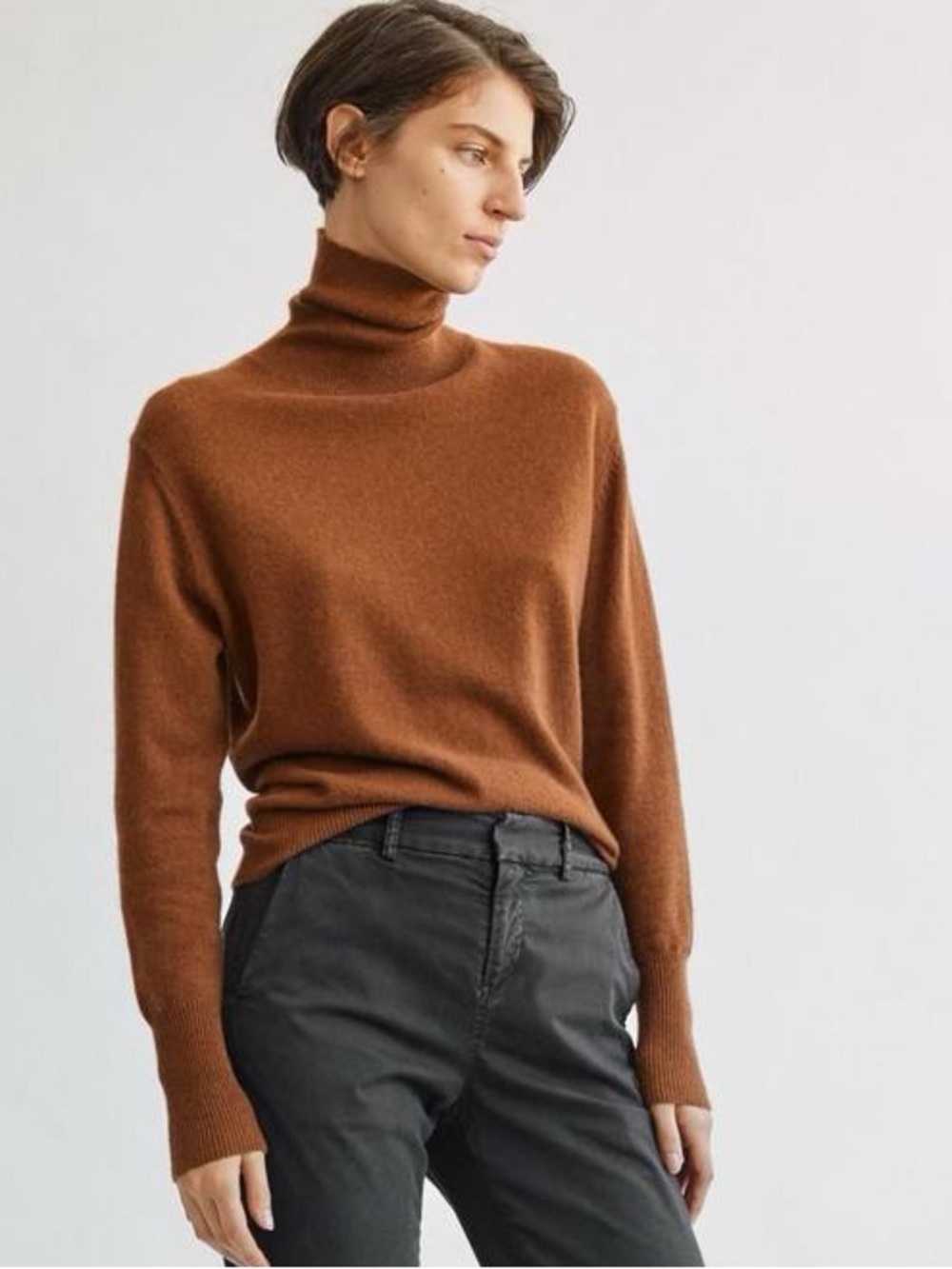 Nili Lotan Ralphie Brown Cashmere Sweater